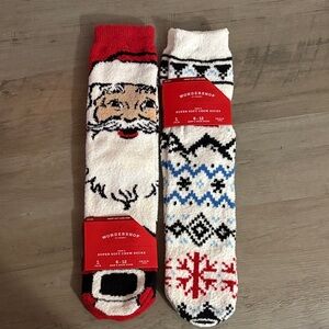 Wondershop Men's Festive Santa and Snowflake Socks - Red, White, and Blue